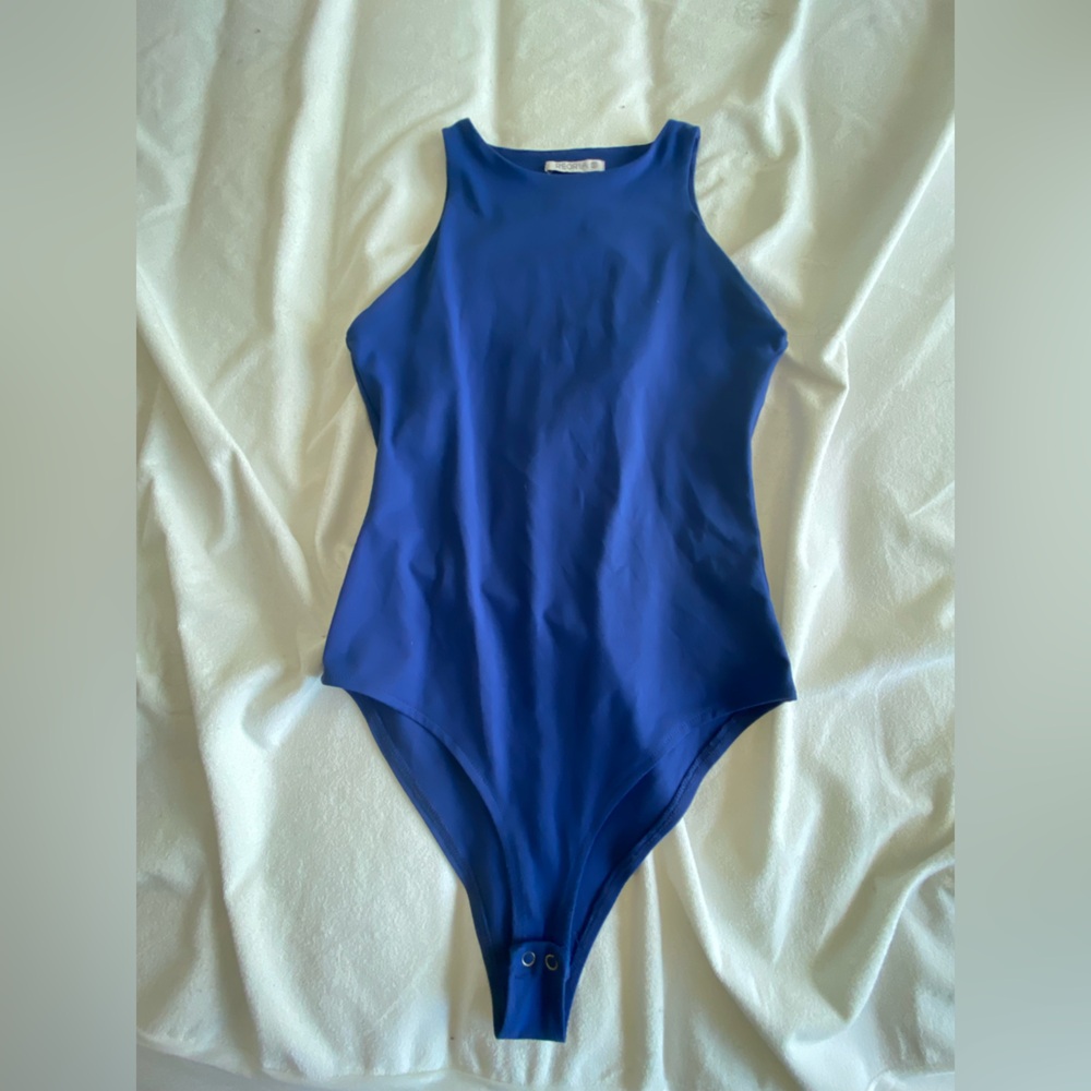 Blue Halter Bodysuit